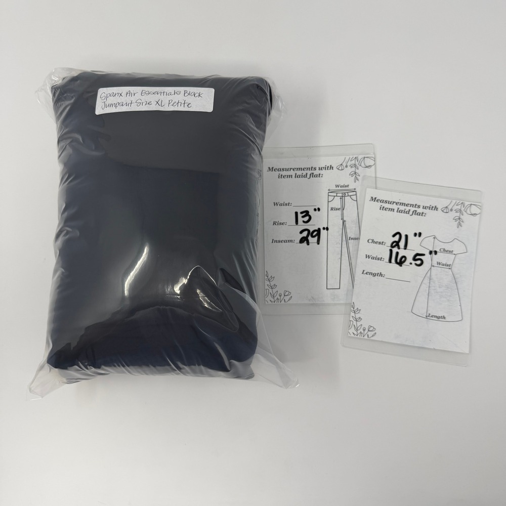 Spanx AirEssentials Mock Neck Full Zip Jumpsuit Black Size XL Petite Wide Leg - Picture 10 of 10